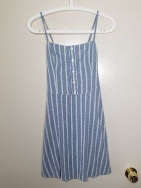 Hollister Striped Fit and Flare Mini Dress Small Spaghetti Strap Size Small